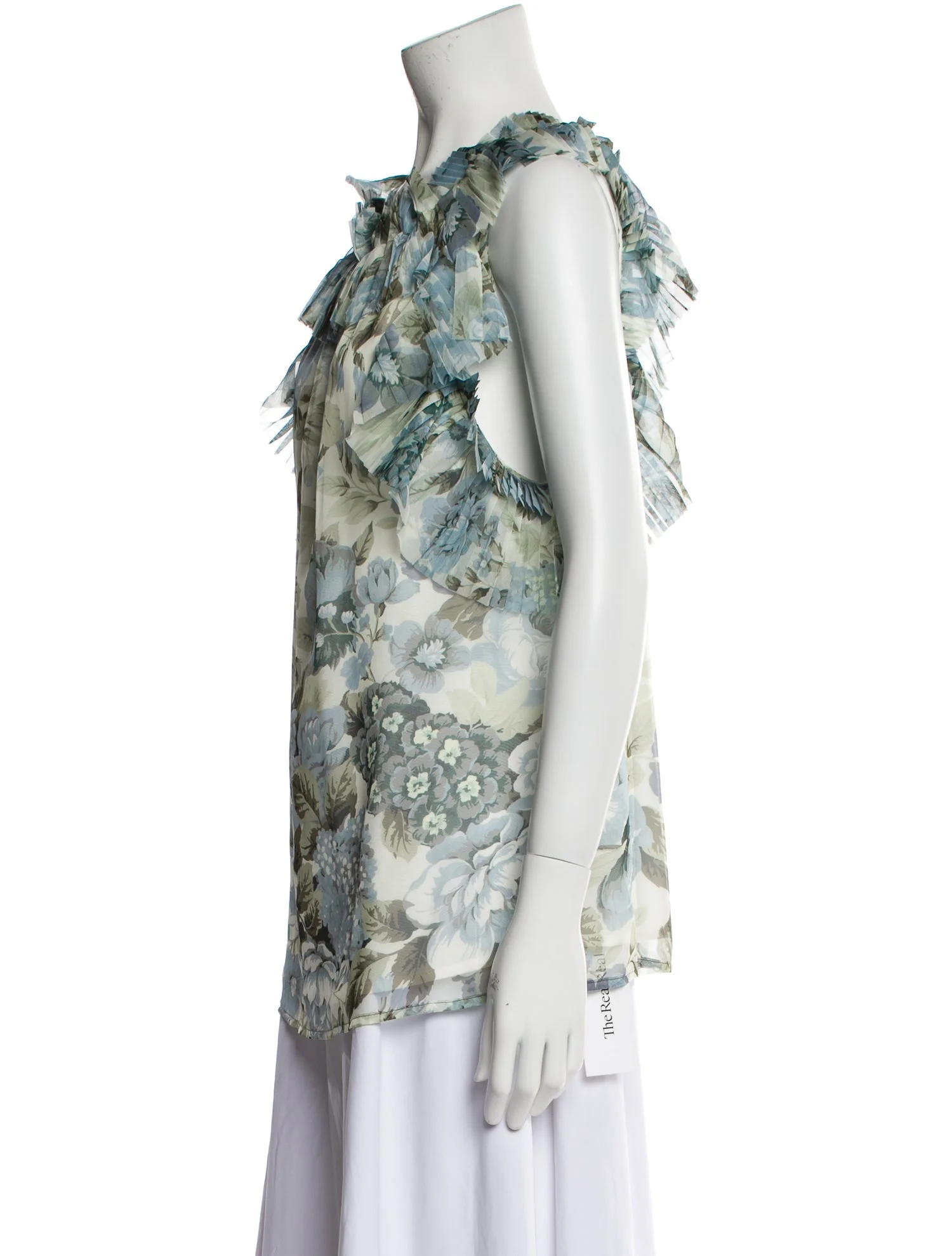 P.A.R.O.S.H.Floral Print Cowl Neck Blouse